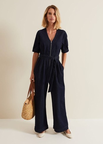 Phase Eight Florisa Denim Jumpsuit Wash Australia | IF0498251